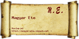 Magyar Ete névjegykártya